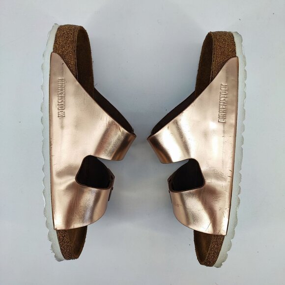 Birkenstock Women's Arizona Metallic Copper Leather Sandals Size 8.5 - Picture 5 of 10